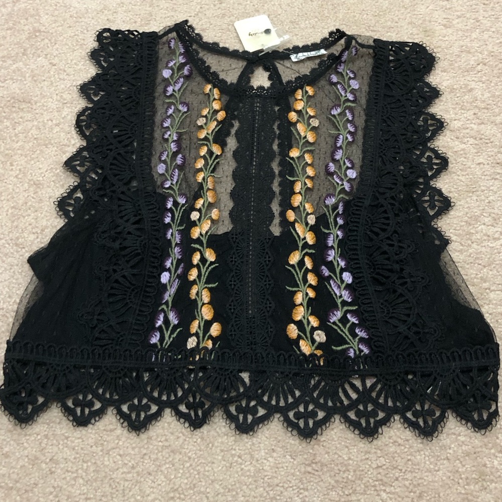 NWT Intimately by Free People Lace Floral Top